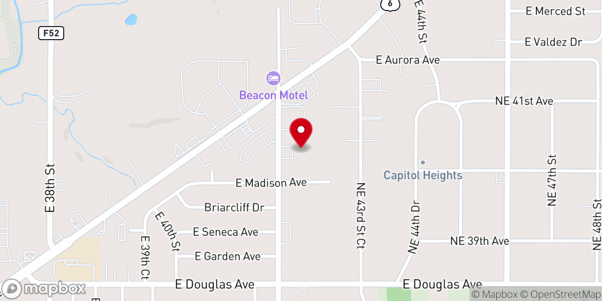 Map showing location of Evangel Chapel-Foursquare Church