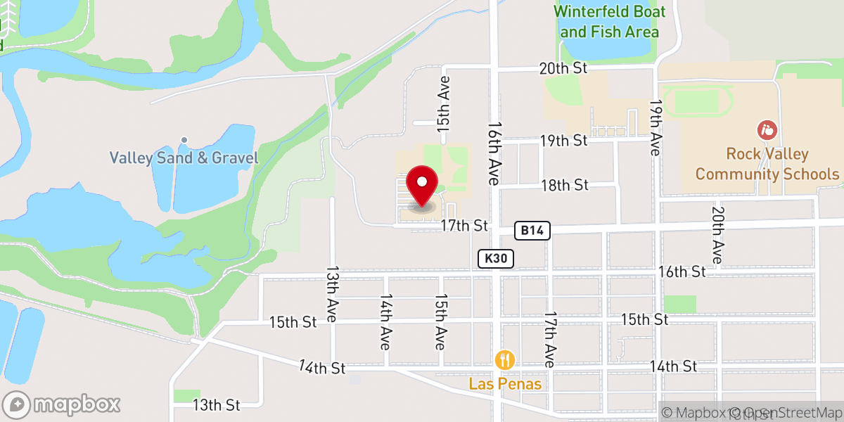 Map showing location of Rock Valley Christian School