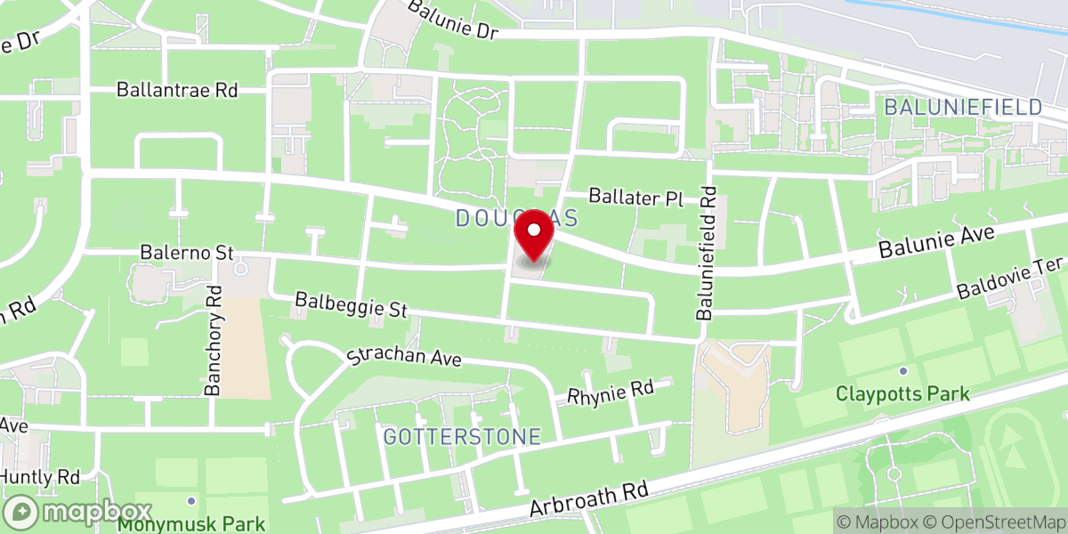 Map showing location of Douglas & Mid Craigie Parish Church of Scotland