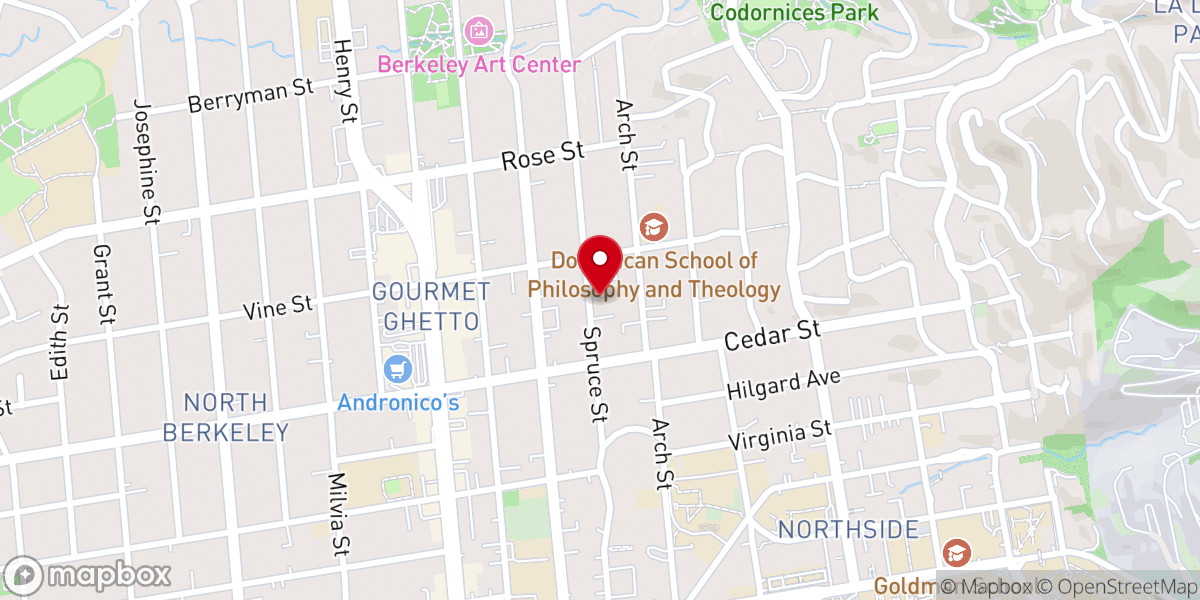 Map showing location of Second Church of Christ Scientist