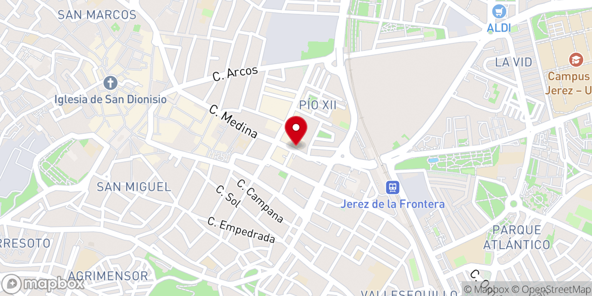 Map showing location of Parroquia San Juan Bautista de Los Descalzos y Nuestra Señora de Las Angustias