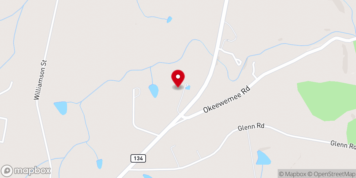 Map showing location of Densons Creek Golf Course