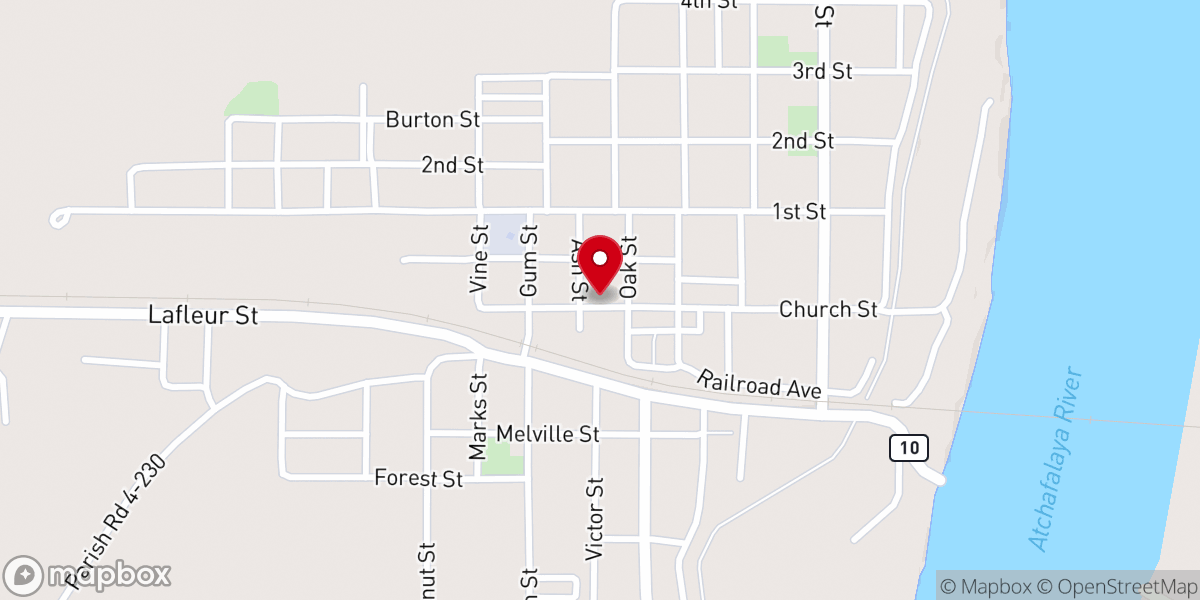 Map showing location of Melville Volunteer Fire Department