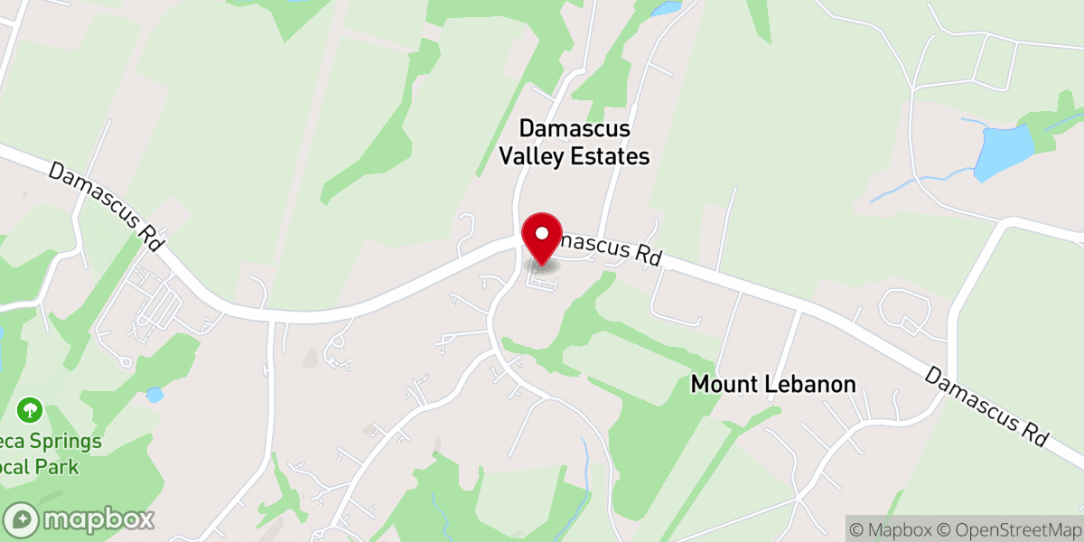 Map showing location of First Baptist Church-Damascus