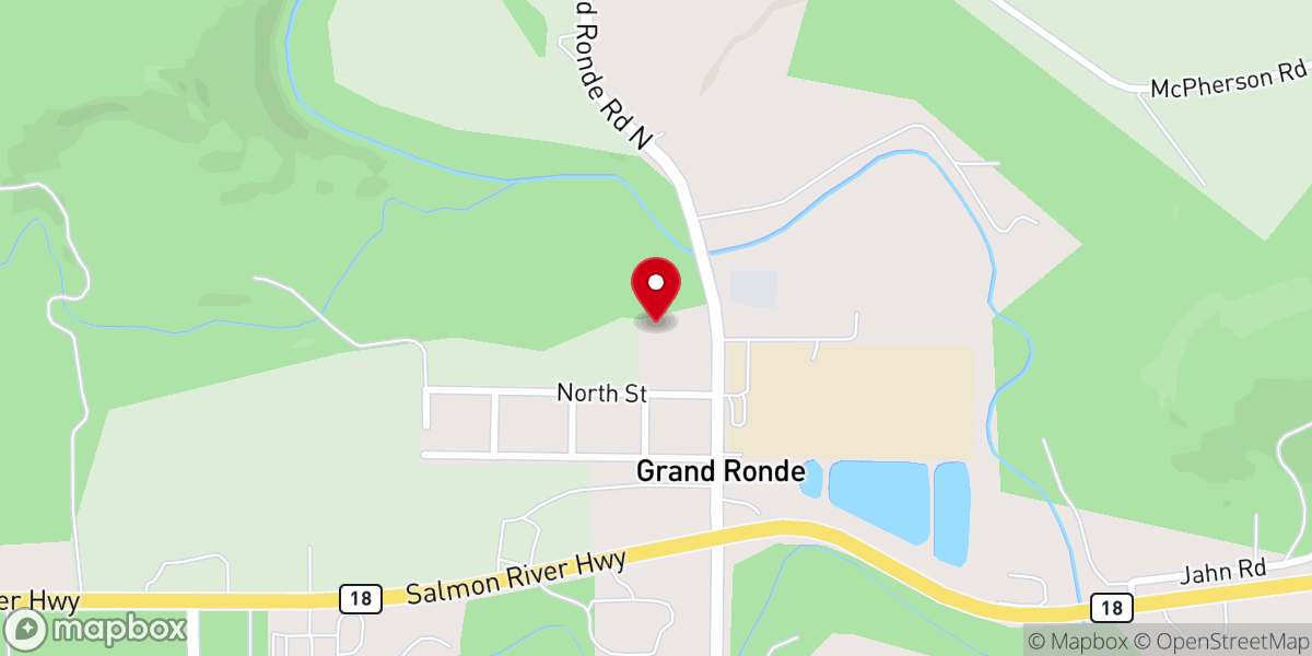 Map showing location of Grand Ronde Church of the Nazarene