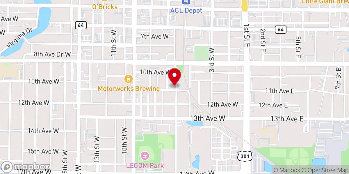 Map showing location of Carter Temple CME Church