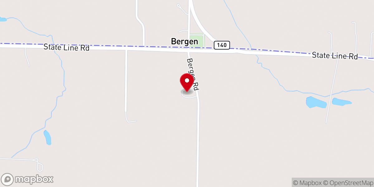 Map showing location of Jefferson Prairie Lutheran Church