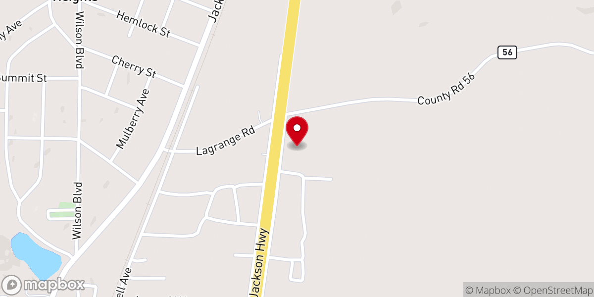 Map showing location of Russellville Freewill Baptist Church