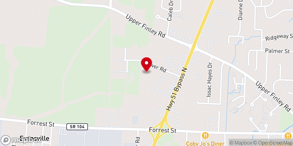 Map showing location of Hawthorne Baptist Church