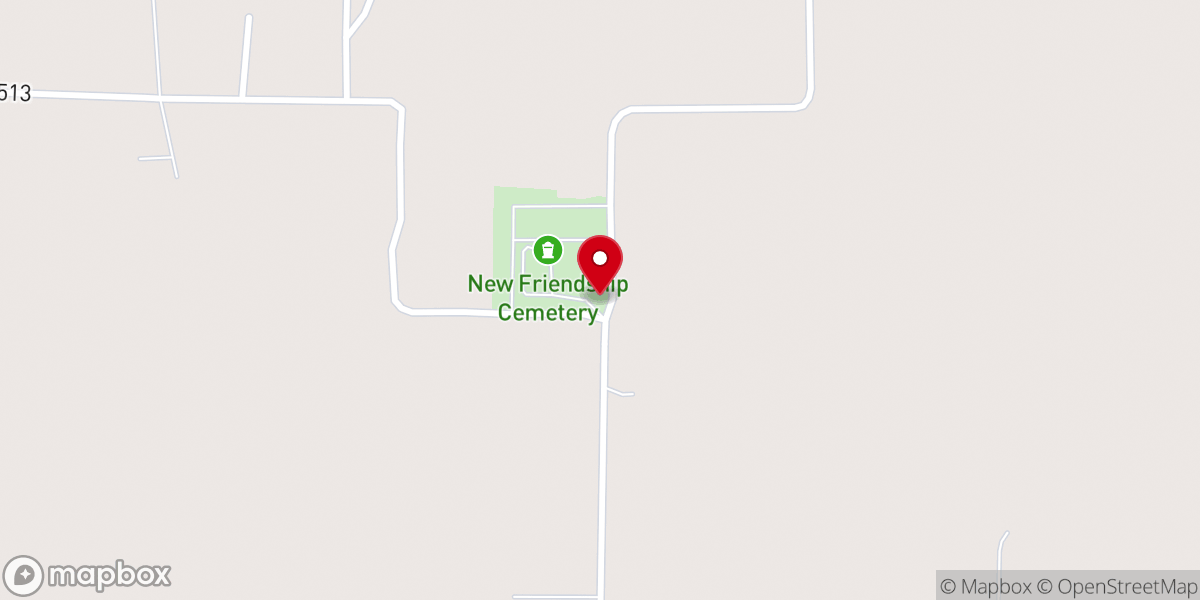 Map showing location of New Friendship Baptist Church
