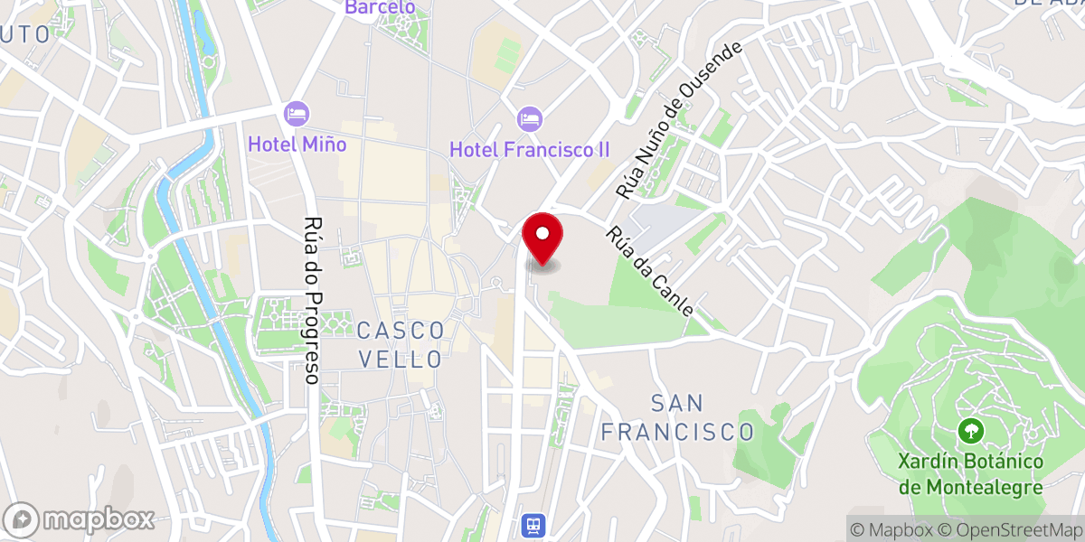 Map showing location of Claustro de San Francisco