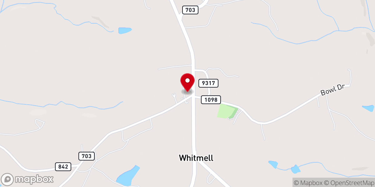 Map showing location of Whitmell Church of Faith