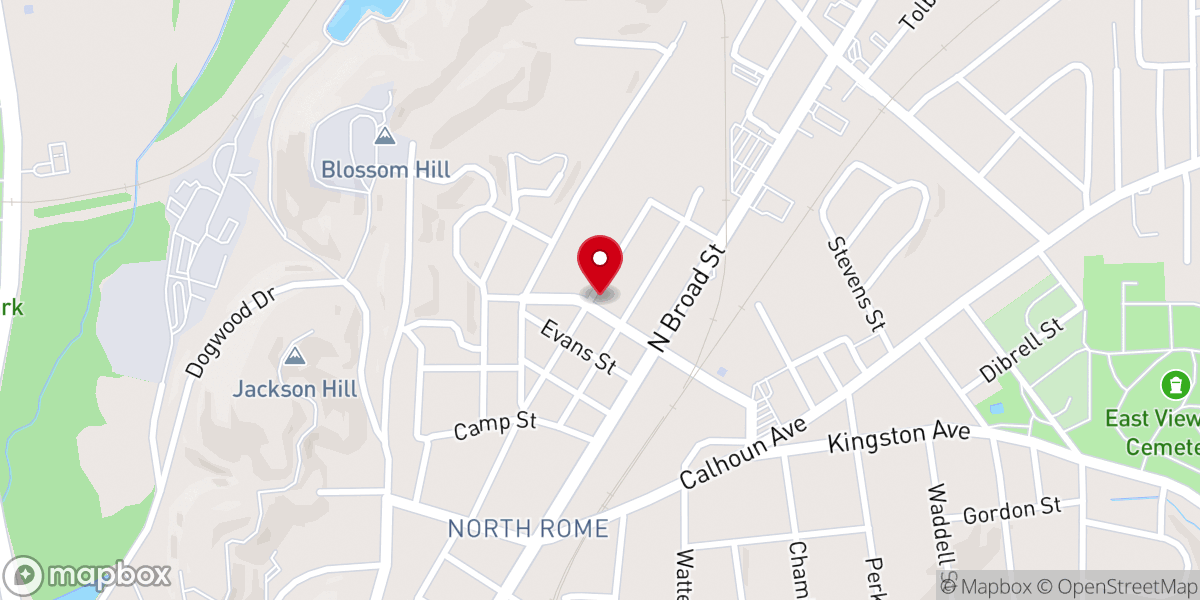 Map showing location of Callahan Street Church of Christ