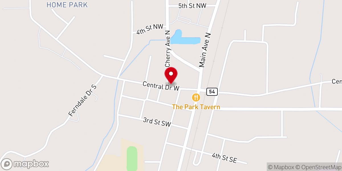 Map showing location of Friendship Assembly of God