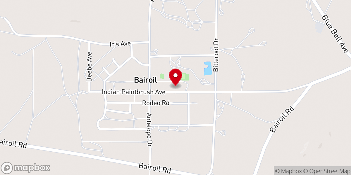 Map showing location of Bairoil Community Baptist Church