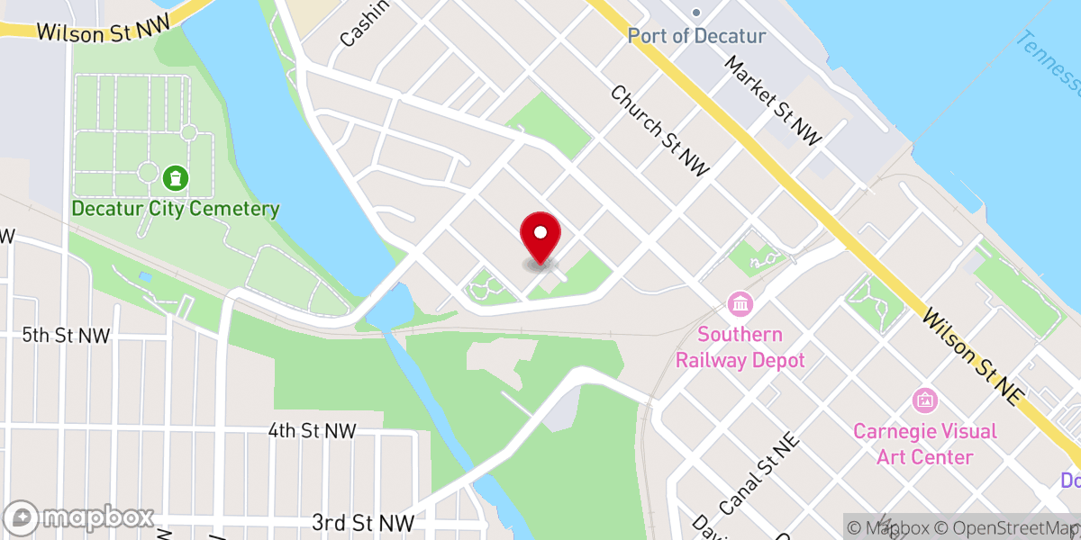Map showing location of Garner Memorial Methodist Church