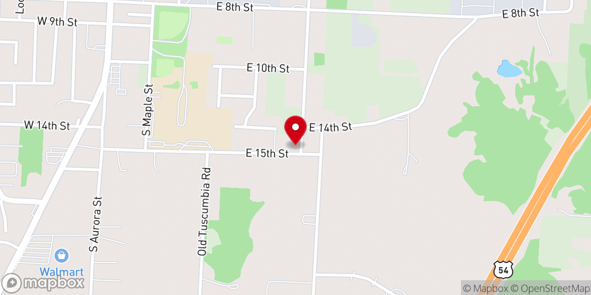 Map showing location of East Side Assembly of God