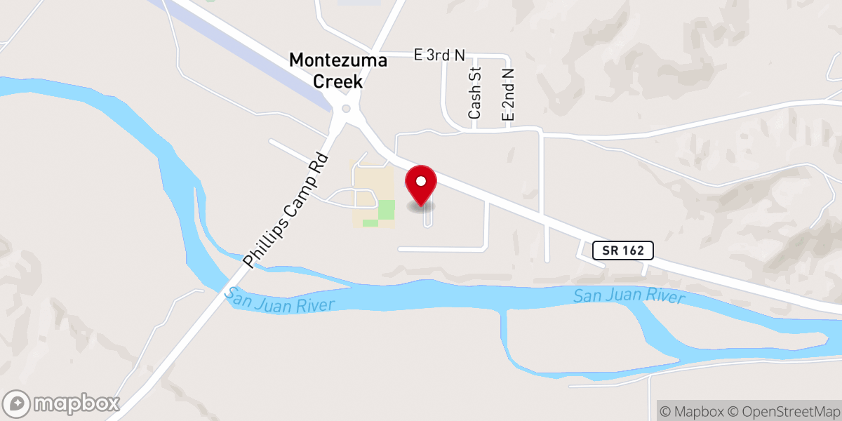 Map showing location of UNHS Montezuma Creek Community Health Center