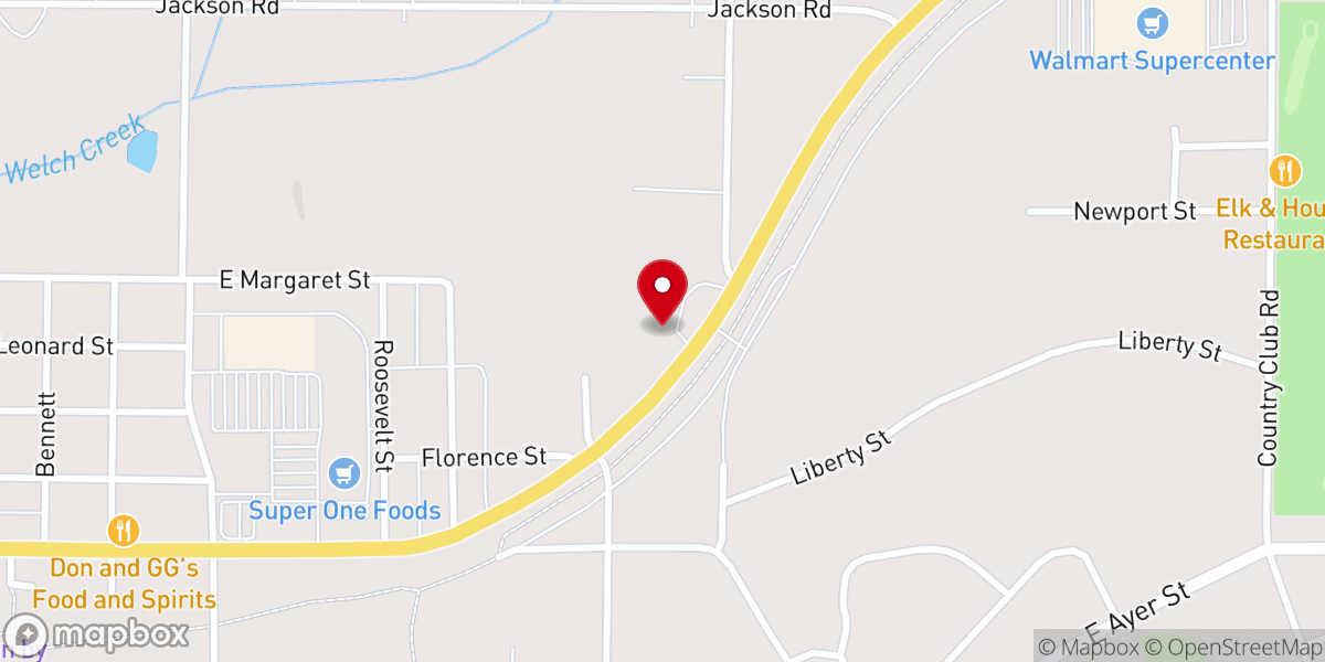Map showing location of Ironwood Church of the Assembly of God Church