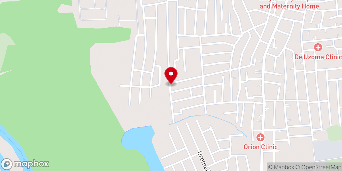 Map showing location of Celestial Church of Christ, Blessed Winners Parish, Satellite Town, Lagos