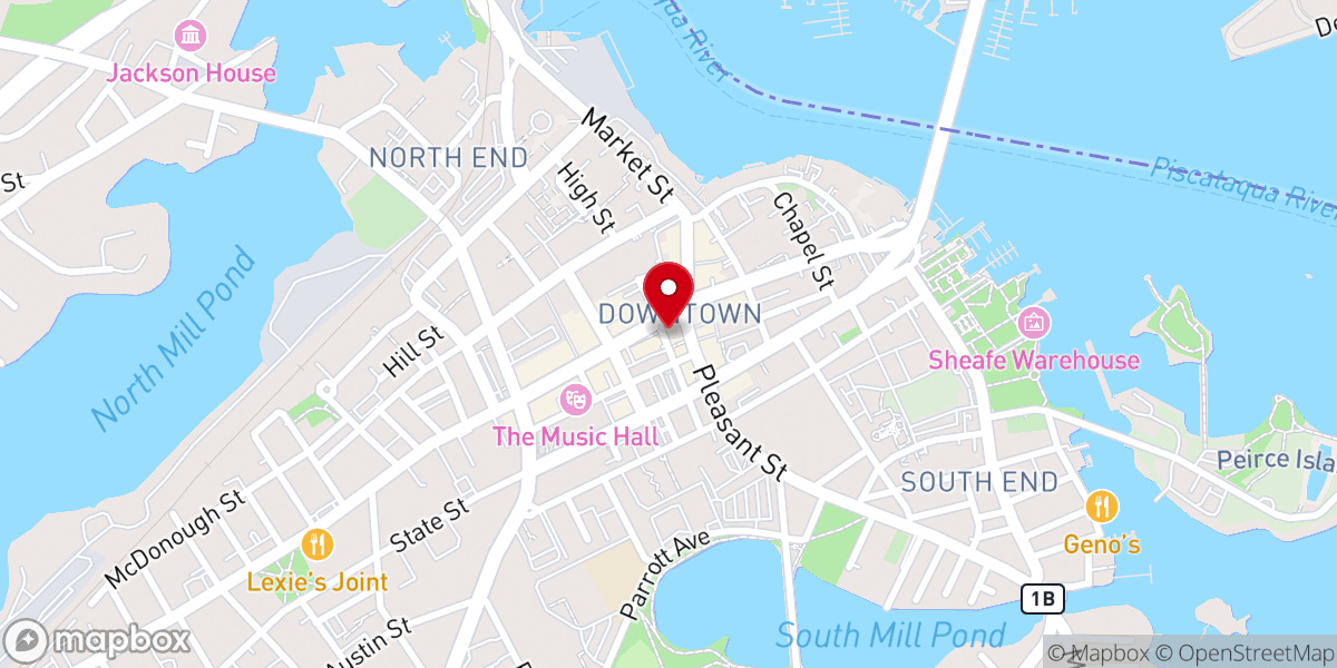 Map showing location of North Church-Portsmouth UCC