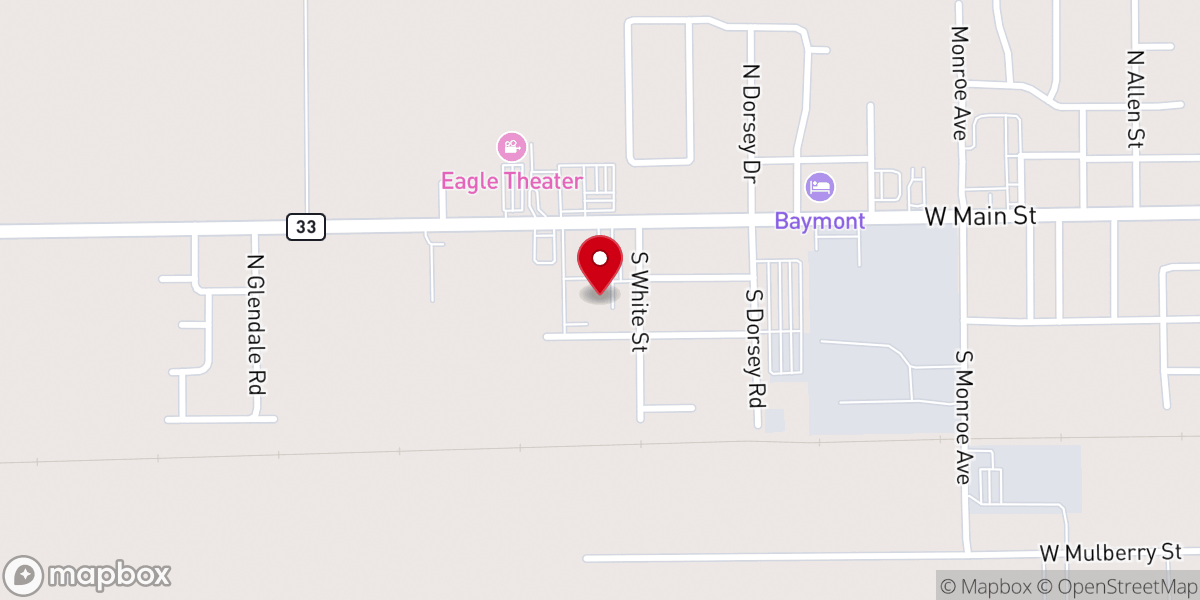 Map showing location of Robinson Food Pantry