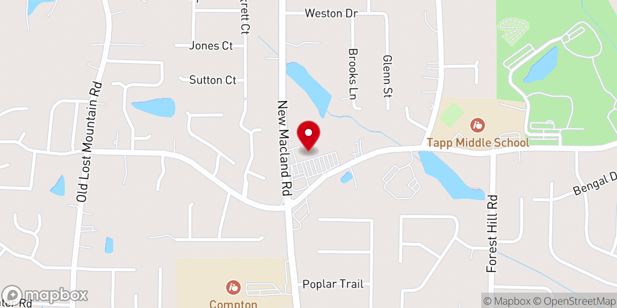 Map showing location of West Marietta Church