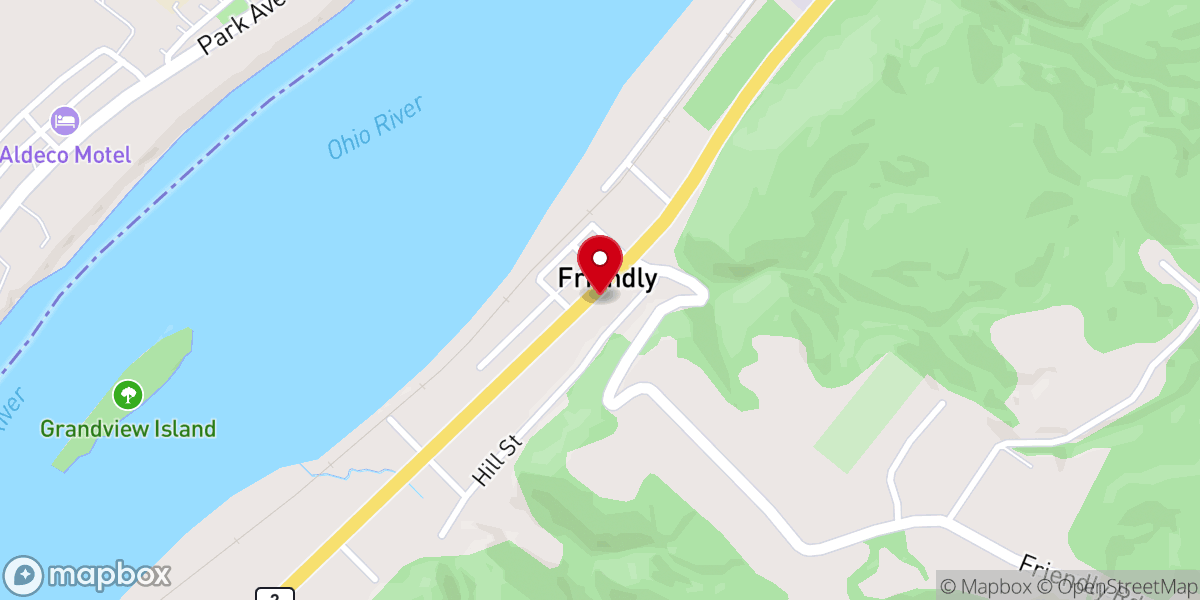Map showing location of Friendly United Methodist Church