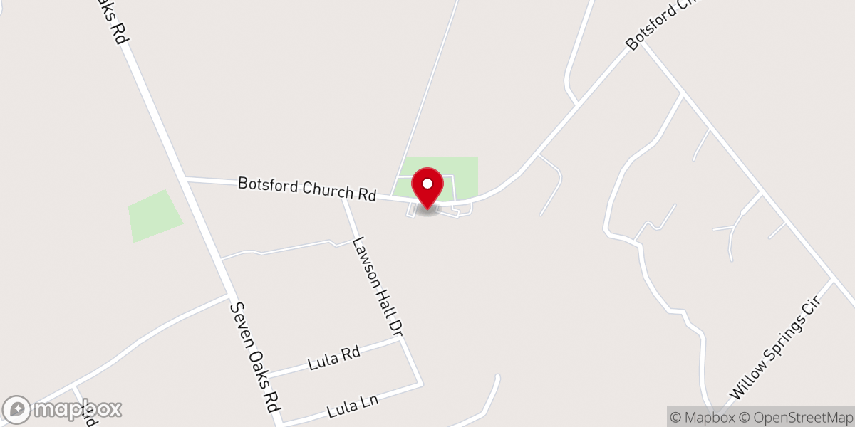 Map showing location of Botsford Baptist Church