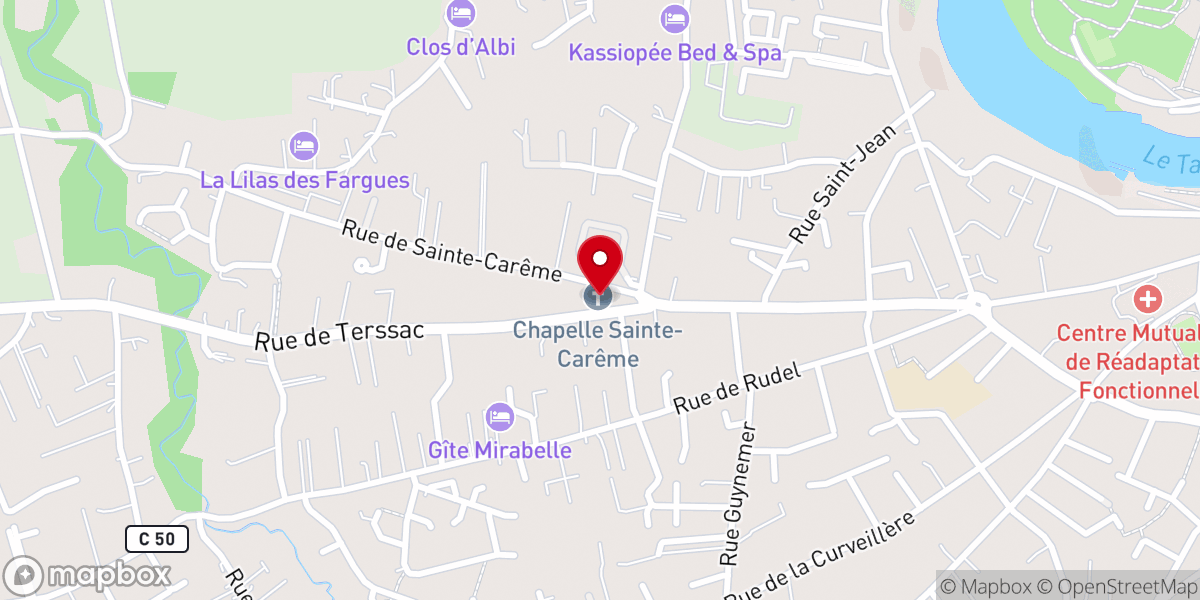 Map showing location of Chapelle Sainte Carême