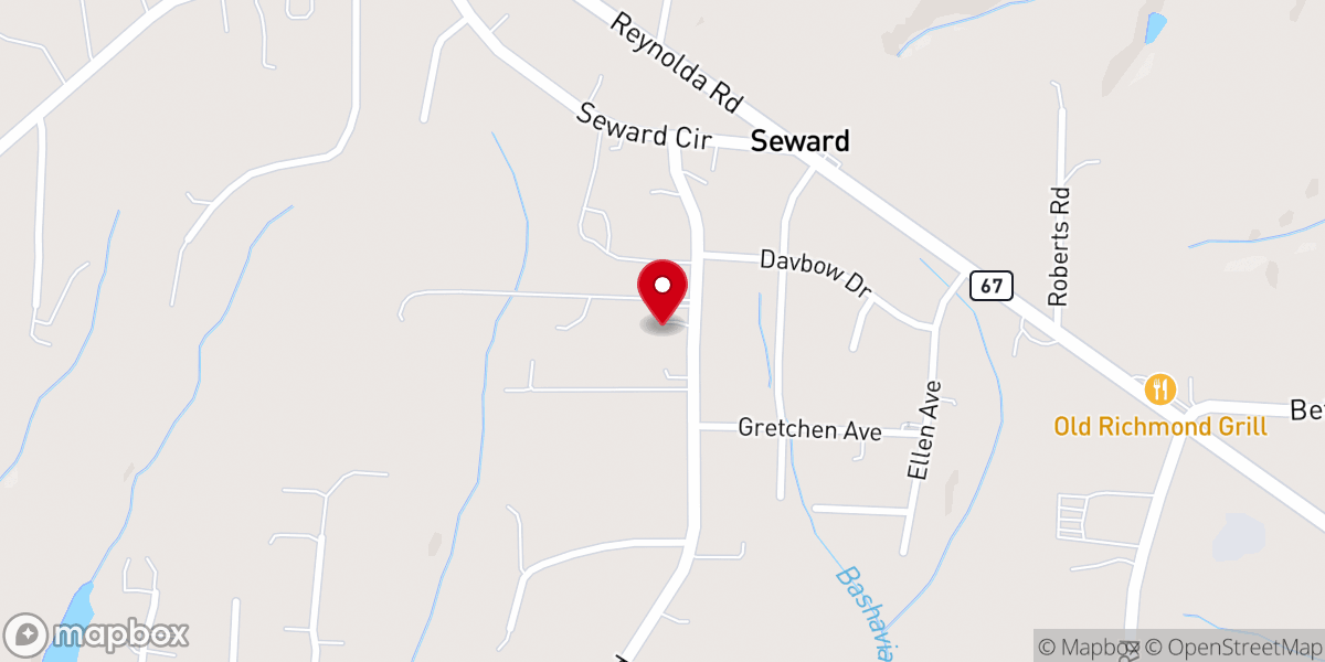 Map showing location of Old Time Baptist Church