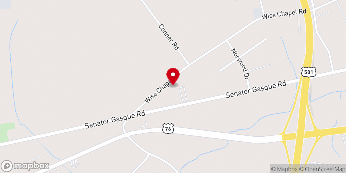 Map showing location of Wise Chapel AME