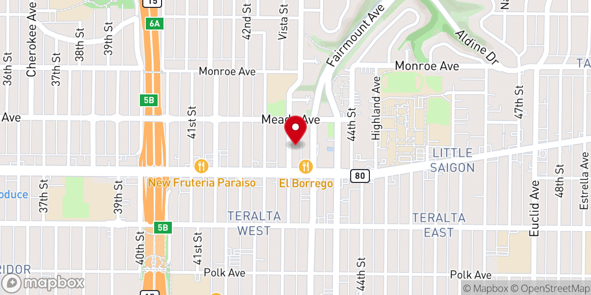 Map showing location of Center Church San Diego