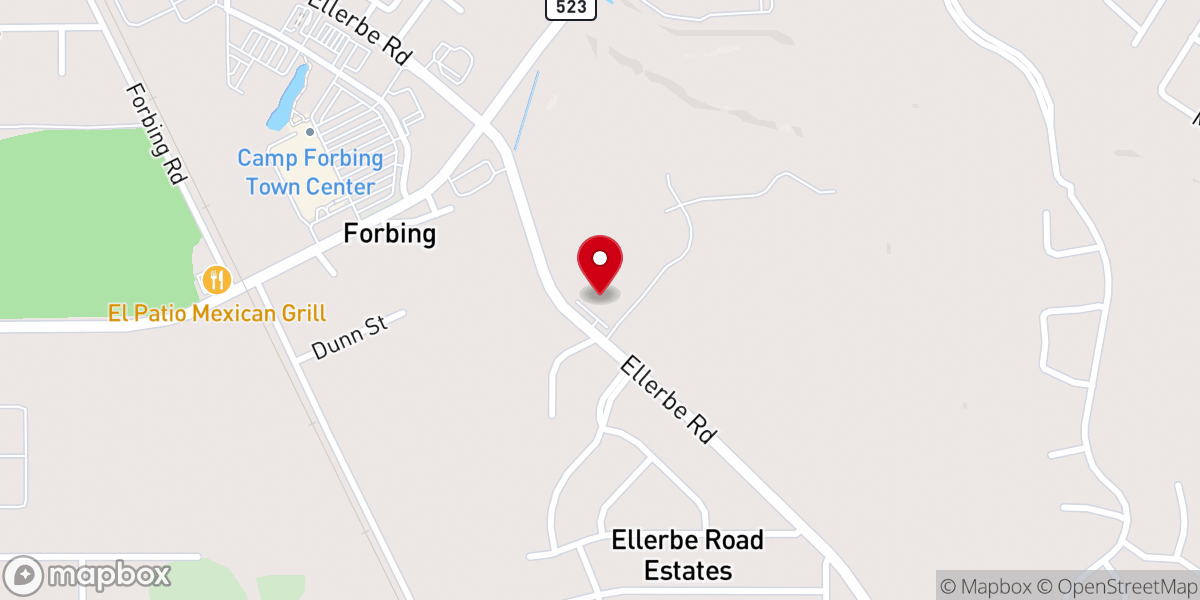 Map showing location of Forbing Church