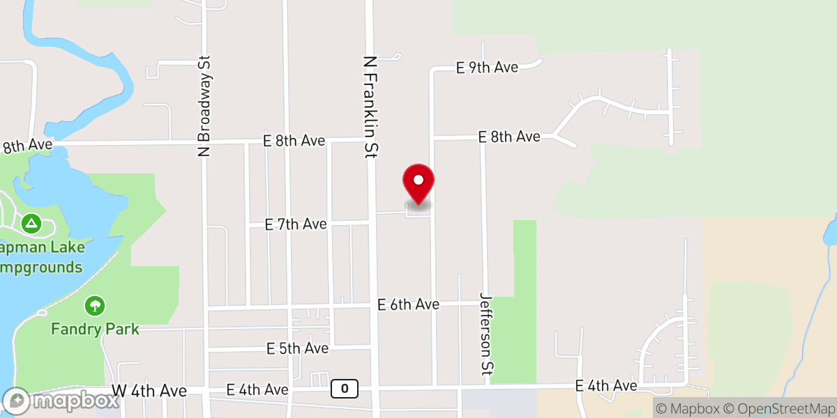 Map showing location of Faith Evangelical Free Church