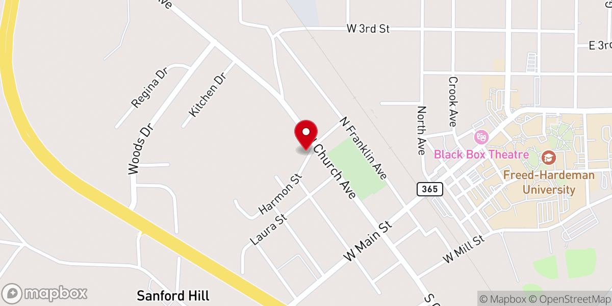 Map showing location of Cool Springs Baptist Church