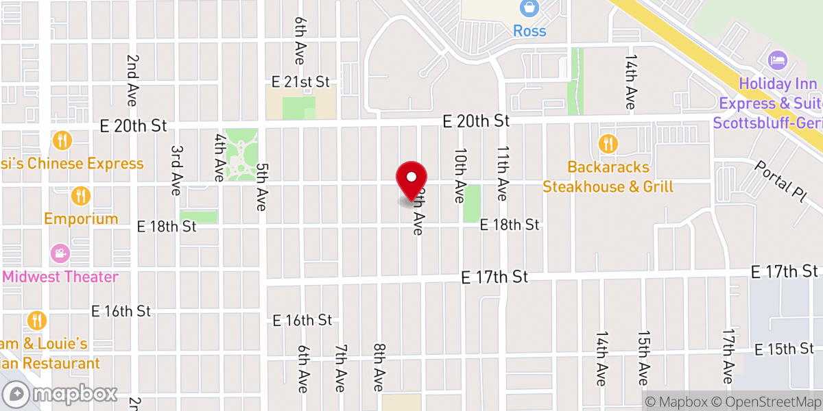 Map showing location of Scottsbluff Church of the Nazarene