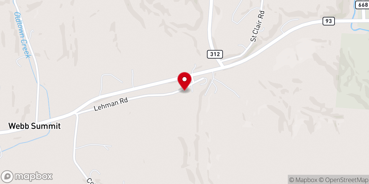 Map showing location of Webb Chapel