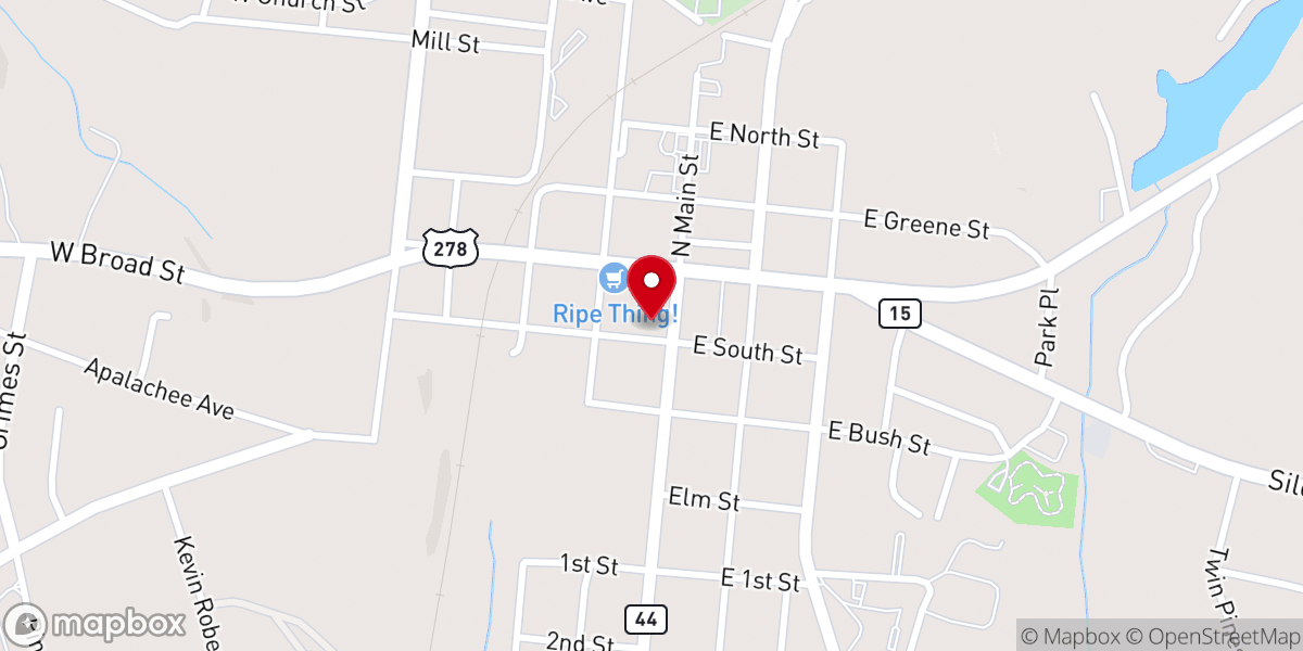 Map showing location of First Presbyterian Church