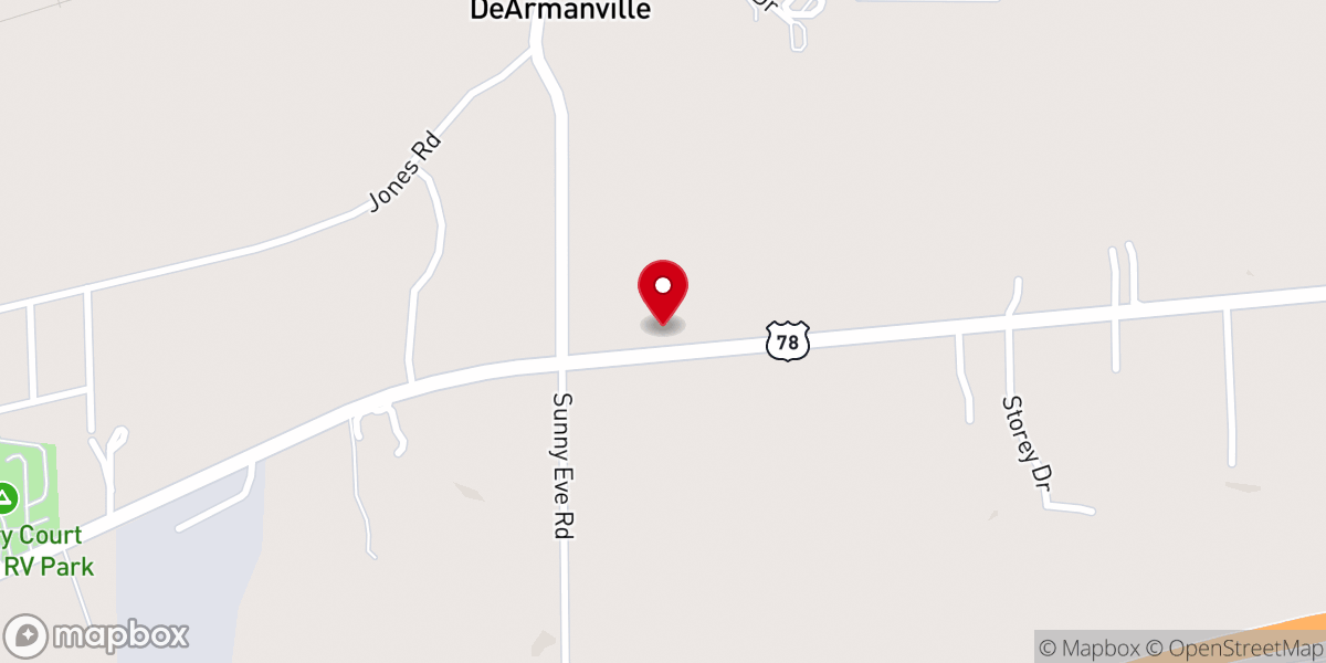 Map showing location of Parker Memorial Baptist Church Dearmanville Campus