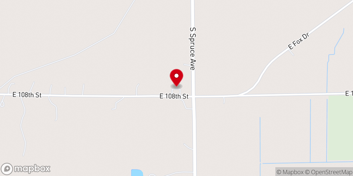 Map showing location of Rice Lake Baptist Church