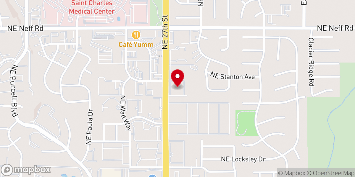 Map showing location of Bend Church of the Nazarene