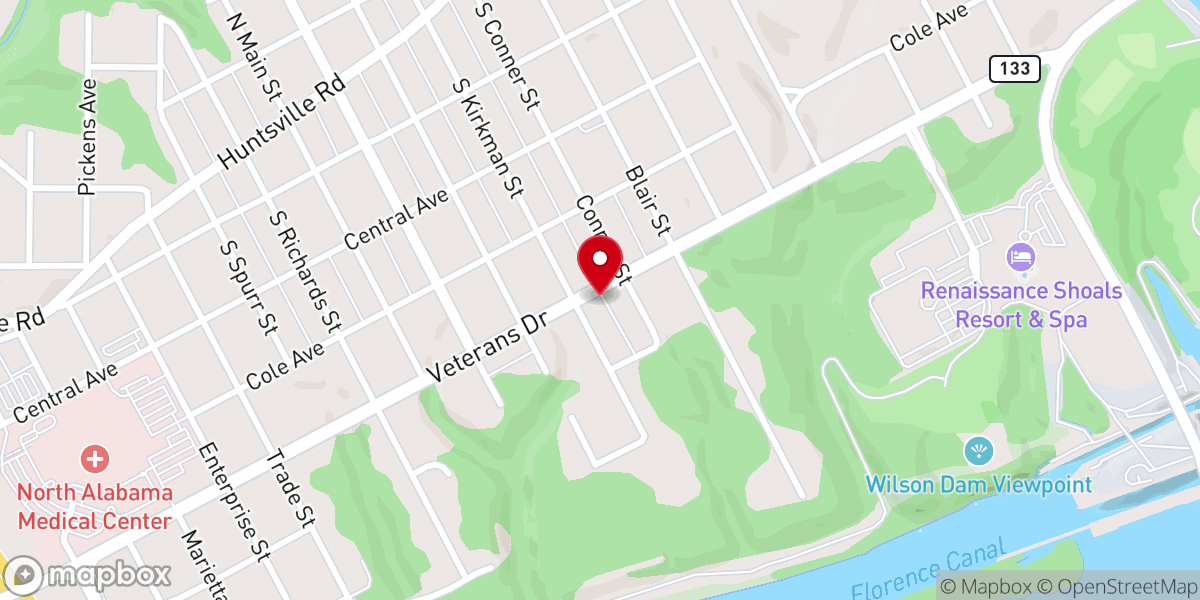 Map showing location of Nichols Chapel African Methodist Episcopal Church