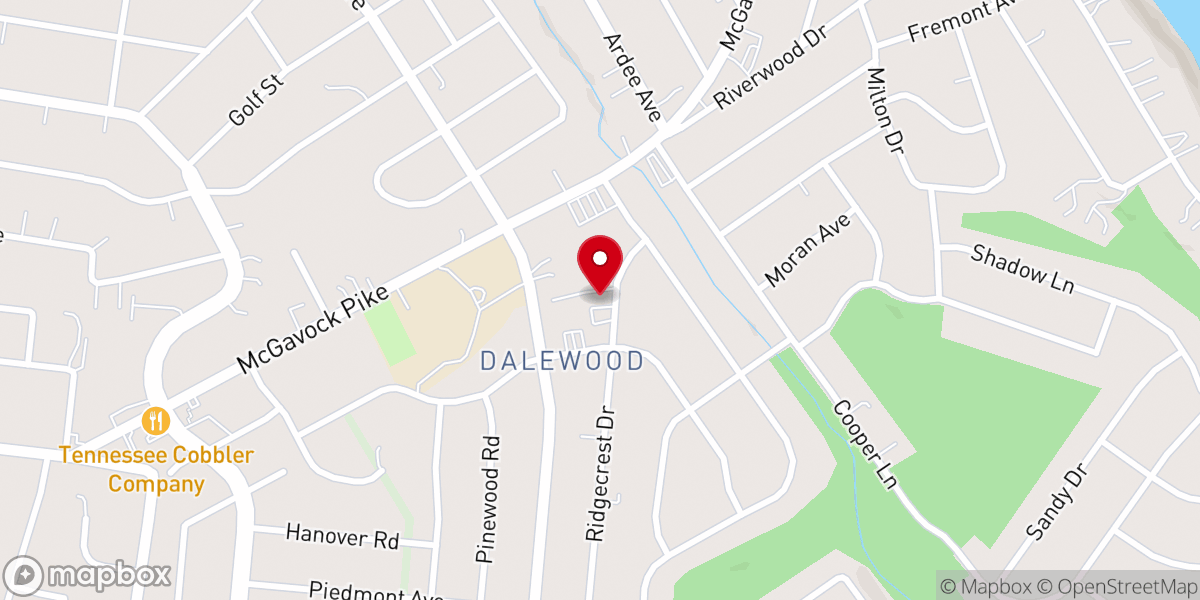 Map showing location of Dalewood United Methodist Church