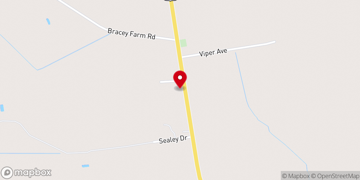 Map showing location of Rose Hill Baptist Church