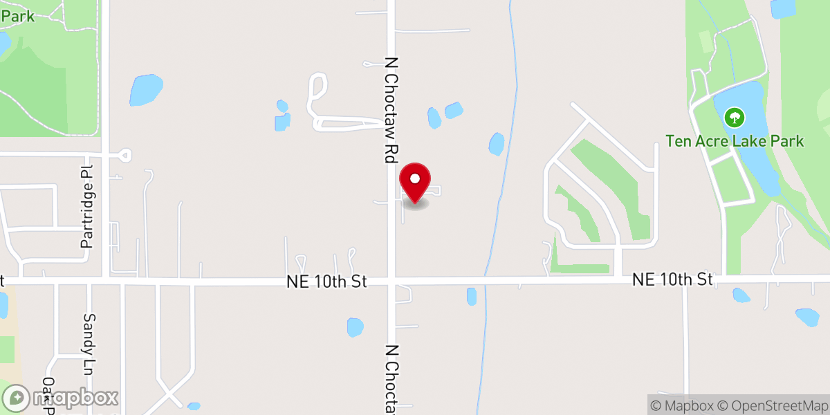 Map showing location of Choctaw United Methodist Church