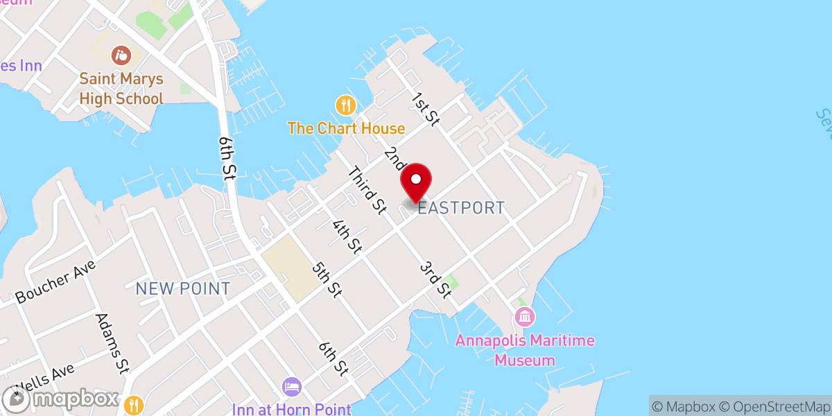 Map showing location of First Baptist Church of Eastport