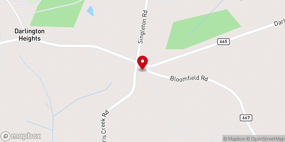 Map showing location of Triumph Church