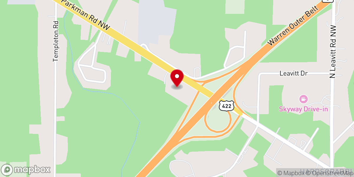 Map showing location of Parkman Road Church of Christ