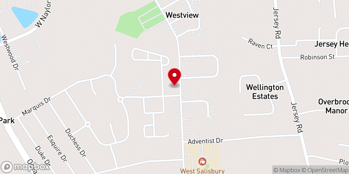 Map showing location of Salisbury Mennonite Church